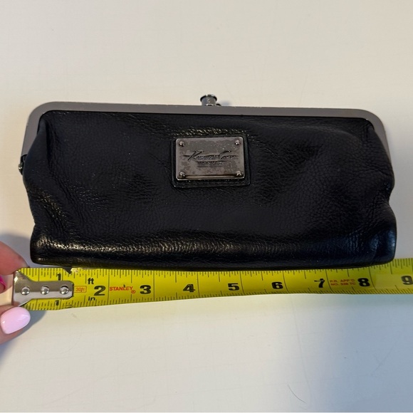 Kenneth Cole New York Black Leather Double Frame Wallet Clutch Organizer - Picture 7 of 8